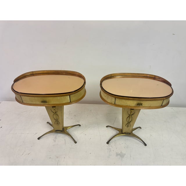 Italian Parchment Bedside Tables or Nightstands, 1950s, Set of 2 For Sale - Image 14 of 17