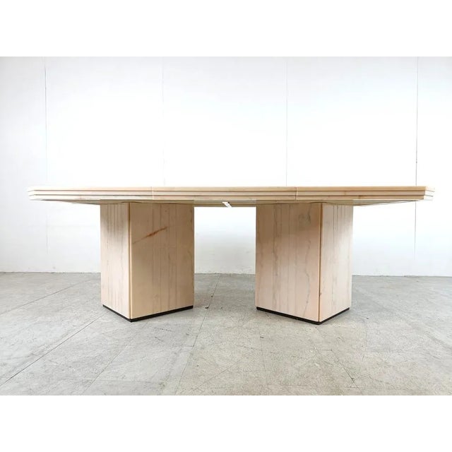 Beige Vintage Marble Dining Table, 1970s For Sale - Image 8 of 12