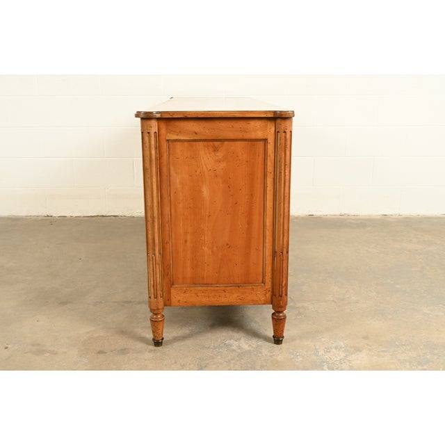 Baker Furniture French Regency Louis XVI Carved Walnut Triple Dresser or Credenza, Circa 1960s For Sale - Image 14 of 17