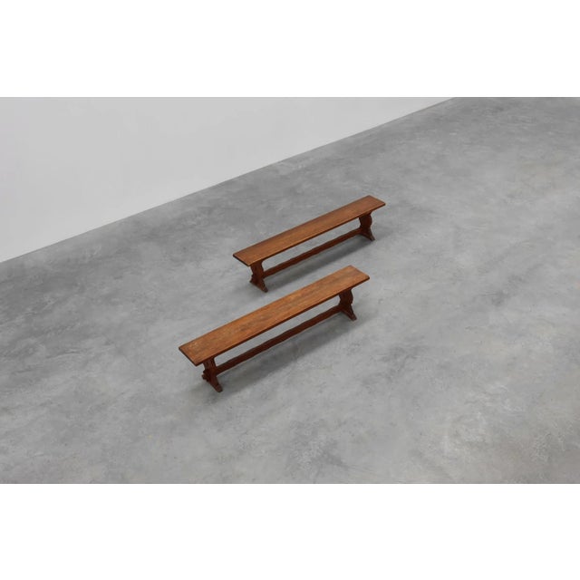 Rustic Oak Bench, France, 1900s For Sale - Image 12 of 13