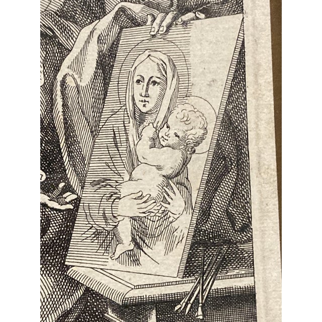 Christoph Weigel l'Ancien, Apparition of the Virgin to Saint Luke, 1800s, Engraving and Etching, Paper For Sale - Image 14 of 18