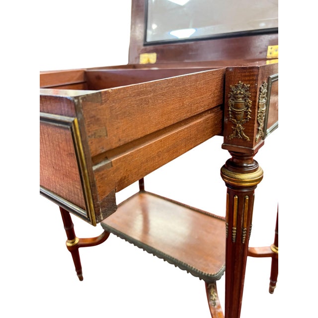 Louis XVI Revival Flip-Top Dressing Table With Ormolu Mounts, Late 19th Century For Sale - Image 4 of 16