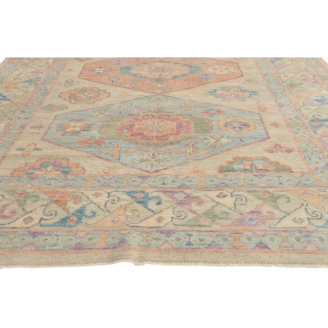 Contemporary Pakistani Oushak Rug, 05'10 X 09'02 For Sale - Image 4 of 10