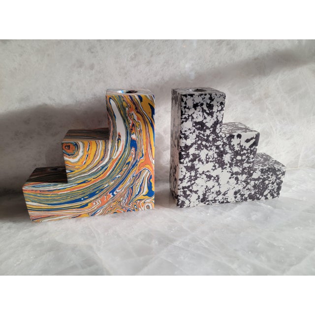 Tom Dixon Tom Dixon Swirl Stepped Bookend/Candleholder Set of 2 For Sale - Image 4 of 12