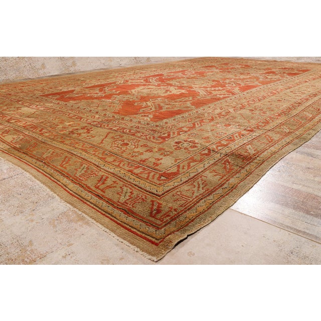 Red Late 19th Century Turkish Oushak Rug, 11'05 X 18'08 For Sale - Image 8 of 10