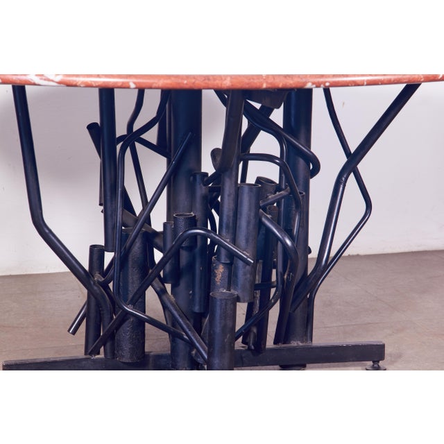 1960s Table with Brutalist Base and Marble Top from Ubaldo Rossi, 1968 For Sale - Image 5 of 12