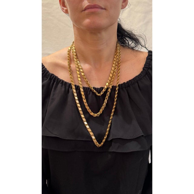 18 Karat Yellow Gold Handmade Chain 76 Inch Unique Opera Length For Sale - Image 15 of 15