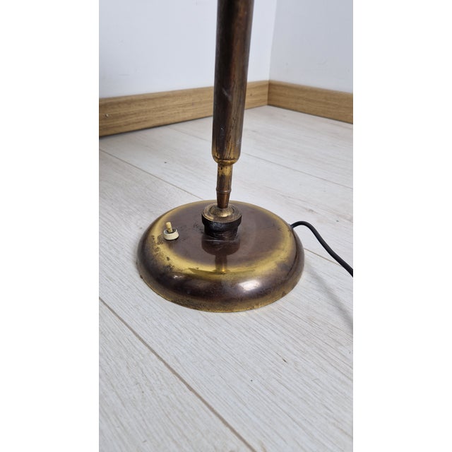 Brass Table Lamp Double-Joint Adjustable Tilting Lampshade, 1950s For Sale - Image 12 of 13