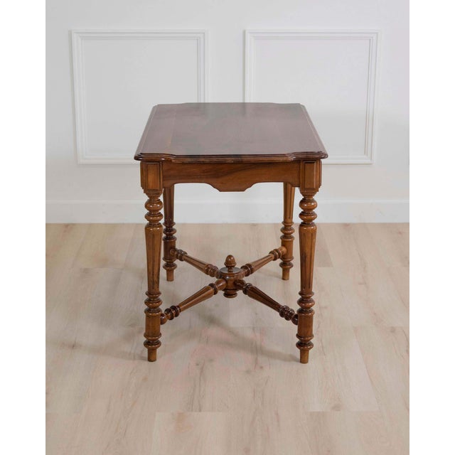19th Century 19th Century Italian Walnut Writing Desk, Neoclassical Design For Sale - Image 5 of 18