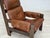 1970s, Scandinavian armchair. Brown furniture leather, canvas, oak wood. Original good condition: no smells, no stains and...