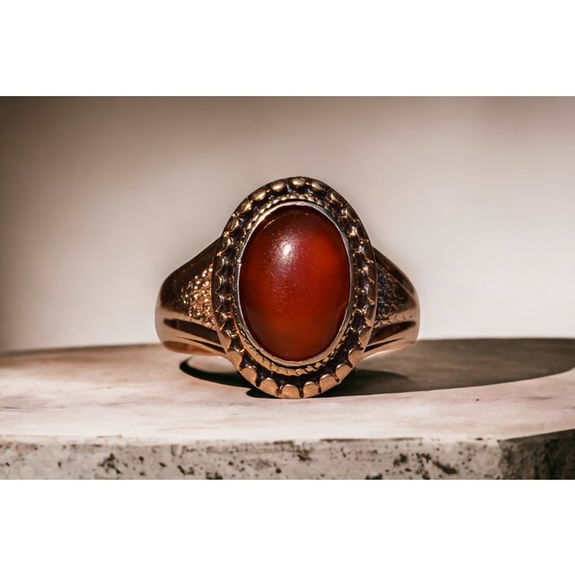 Contemporary The Benson: Antique Carnelian Ring in Yellow Gold For Sale - Image 3 of 11