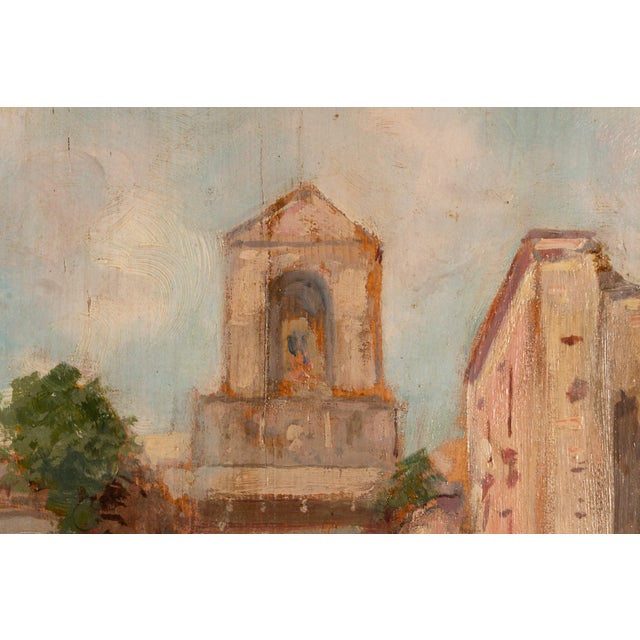 Oscar Ricciardi, Animated Piazza Scene, Oil on Panel For Sale - Image 7 of 16