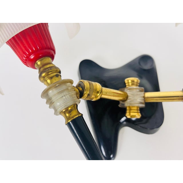 Brass and Plexiglass Wall Lamps by Maison Arlus, 1960, France - A Pair For Sale - Image 12 of 13