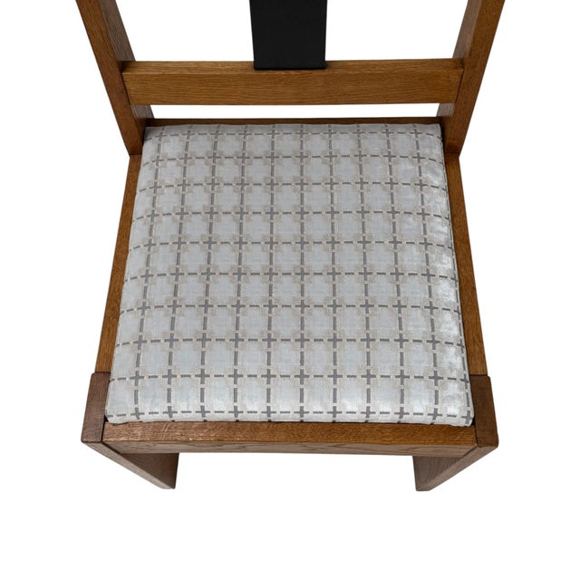 Brown Art Deco Modernist Side Chair in Oak & Velvet from Jan Brunott, 1920s For Sale - Image 8 of 12