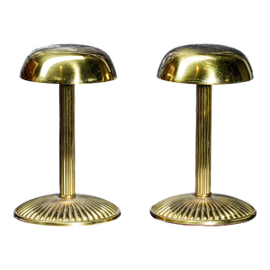 Amazing Pair Mid Century Modern MCM Brass Hat Stands Retail Store Display