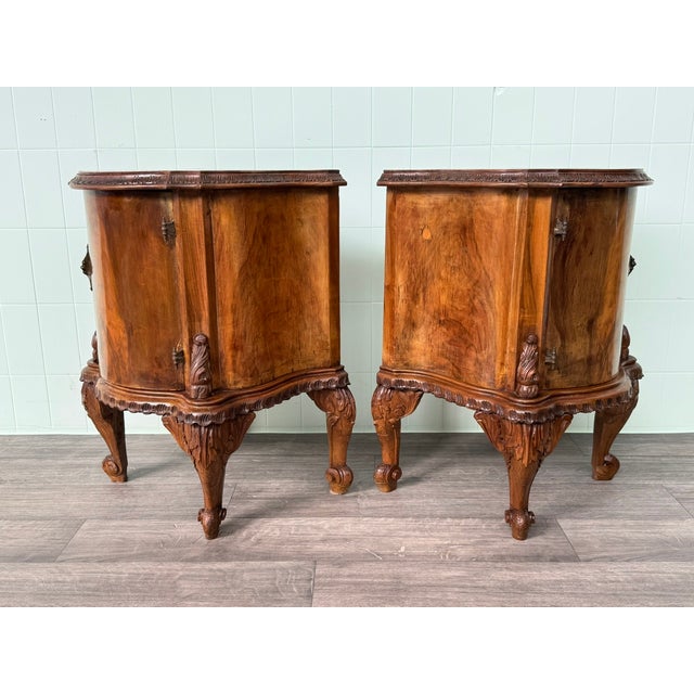 Walnut Bedside Tables, 1930s, Set of 2 For Sale - Image 11 of 18