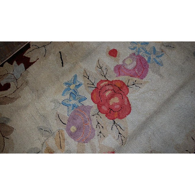 1880s Handmade Antique American Hooked Rug For Sale - Image 4 of 8