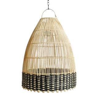 Wicker Tux Weave Organic Modern Pendant Light Small For Sale