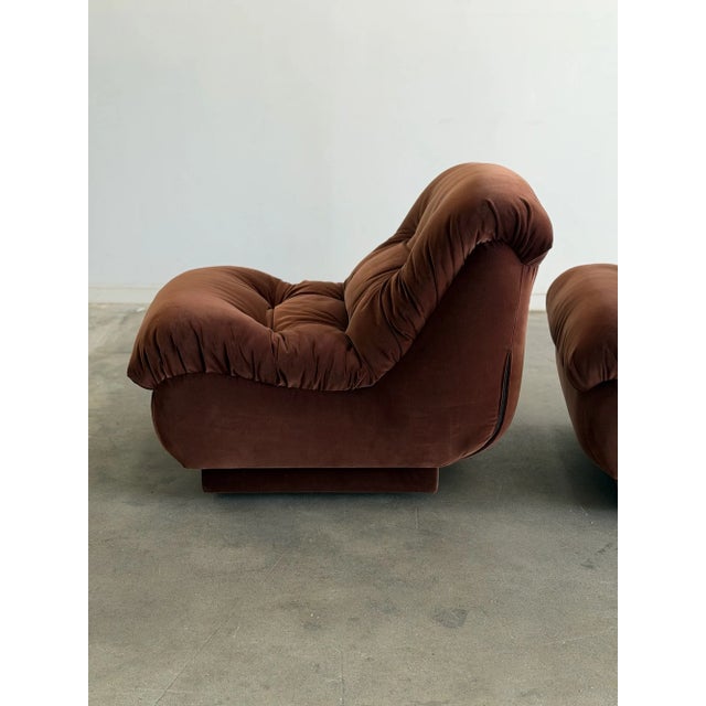 1980s Sculptural Tufted Lounge Chairs - Pair For Sale - Image 11 of 14