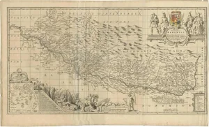 Antique Map of Switzerland by J. Van Waesbergen, 1680