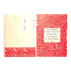 Lilac Hedges Litchfield, Conn. John Donne's Sermon Christmas Card W/ Envelope