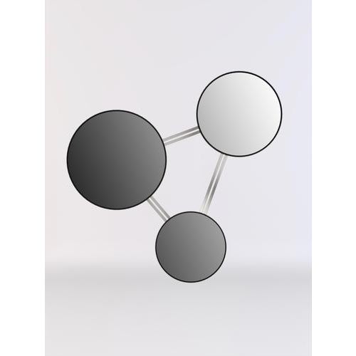 Wall Mirror 032 by Edizioni Design Dimensions: W 80 x H 90 cm Materials: Black paint structure and rails Modular wall...