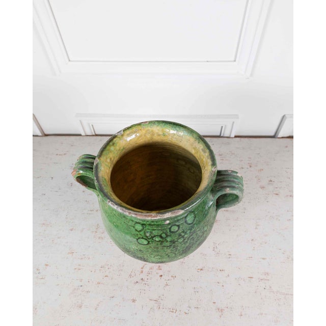 French French 19th Century Green-Glaze Confit Pot For Sale - Image 3 of 7