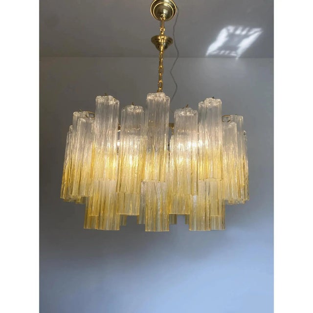 Metal Murano Glass Chandelier in Venini Style by Simoeng for Simoeng For Sale - Image 7 of 12