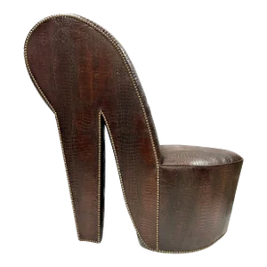 Contemporary Embossed Alligator Print Heel Chair