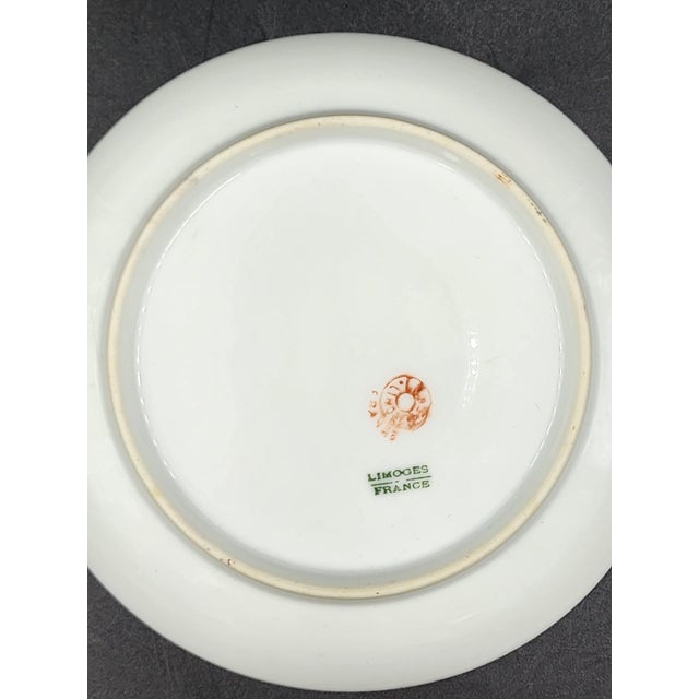 Antique William Guerin & Co. Limoges France Porcelain Saucer Celeste Teal & Encrusted Gold c.1891-1932 For Sale - Image 11 of 18