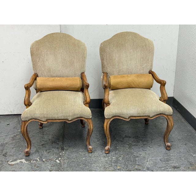 Design Plus Gallery presents a Pair of Palazzo Arm Chairs from Kreiss Furniture. The pair of chairs has a classic look of...