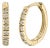14K Yellow Gold 1/5 CTW Diamond Huggie Hoop Earrings For Sale