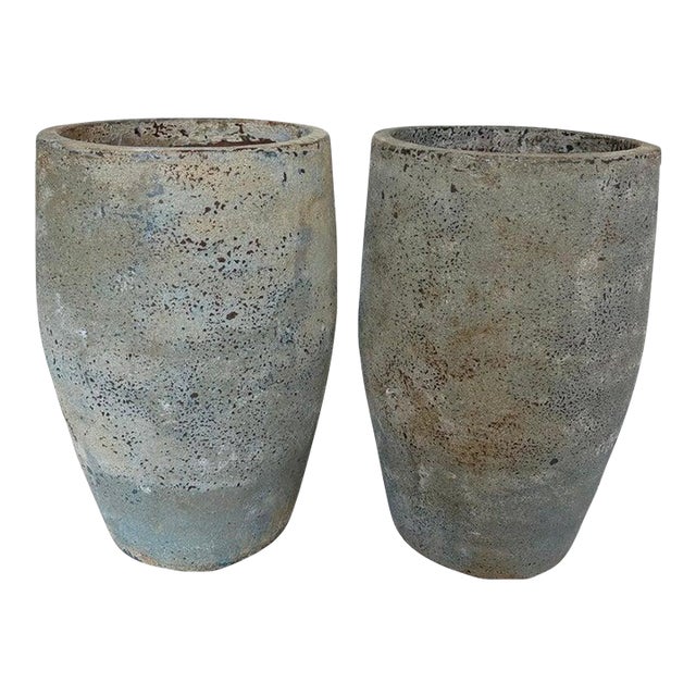 Atelier Vierkant Style Terra Cotta Planters-Pair For Sale
