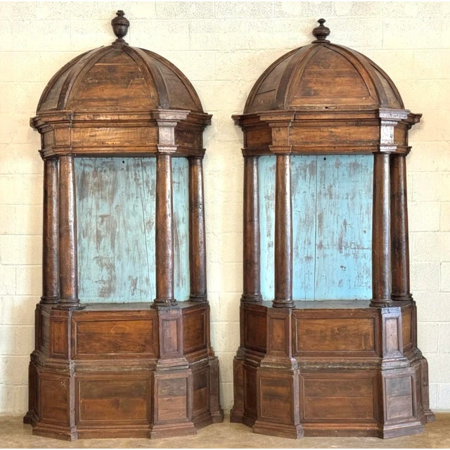 Wood Vintage Boho 19th Century Spanish Sculpture Niches - A Pair For Sale - Image 7 of 12