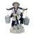 Vintage Blue and White Porcelain Asian Figurine Carrying Baskets For Sale