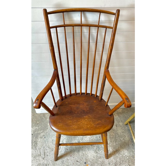 Wood Early 20th Century Windsor Style Spindle Back Chair For Sale - Image 7 of 8