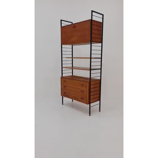 Free standing Mid century vintage modular unit shelving system by Staples Ladderax, London, 1960s Designed by Staples and...