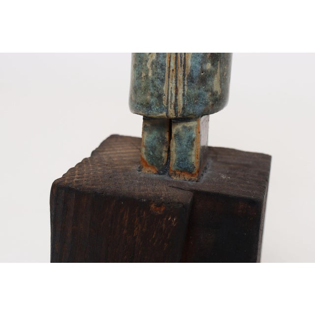 Vintage Etruscan Style Mounted Terracotta Female Idol / Deity Effigy Sculpture For Sale - Image 14 of 18