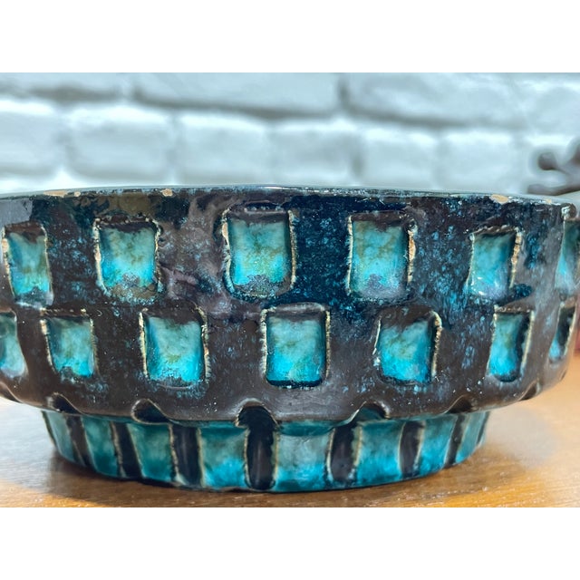 Mid Century Modern Ceramic Turquoise Ashtray Bowl by Bitossi, C. 1960's For Sale - Image 10 of 10