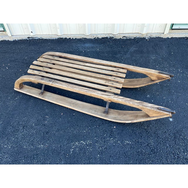Antique Child´s Winter Sleds- Set of 2- France Early 1900s For Sale - Image 11 of 12