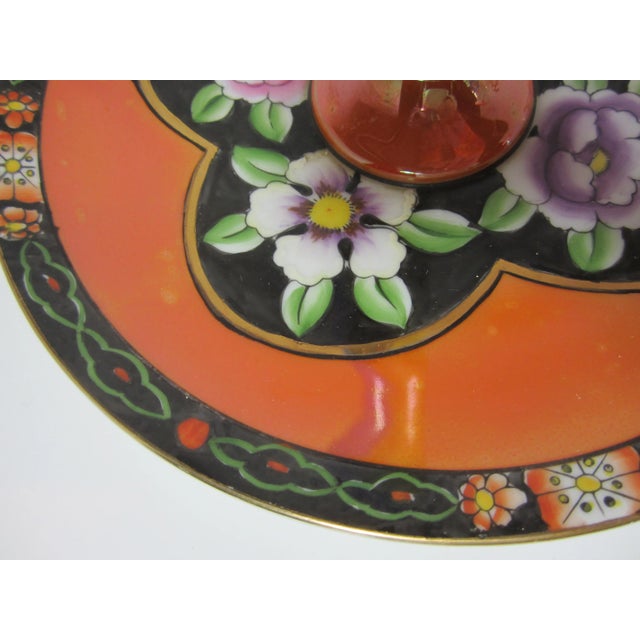 Tangerine Art Deco Porcelain Serving Bird Dish For Sale - Image 8 of 11