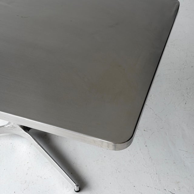 Industrial 1990s Stainless Steel Industrial Dining Table/Desk For Sale - Image 3 of 11