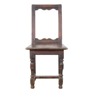 Antique Belgian Wooden Chair For Sale