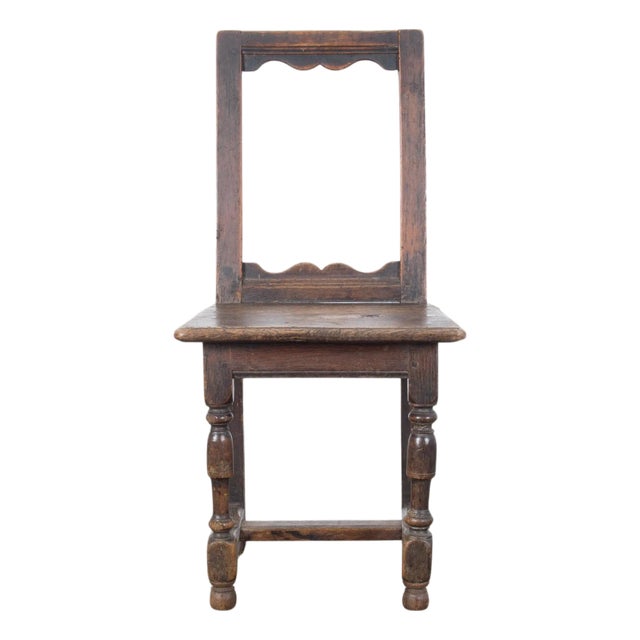 Antique Belgian Wooden Chair For Sale