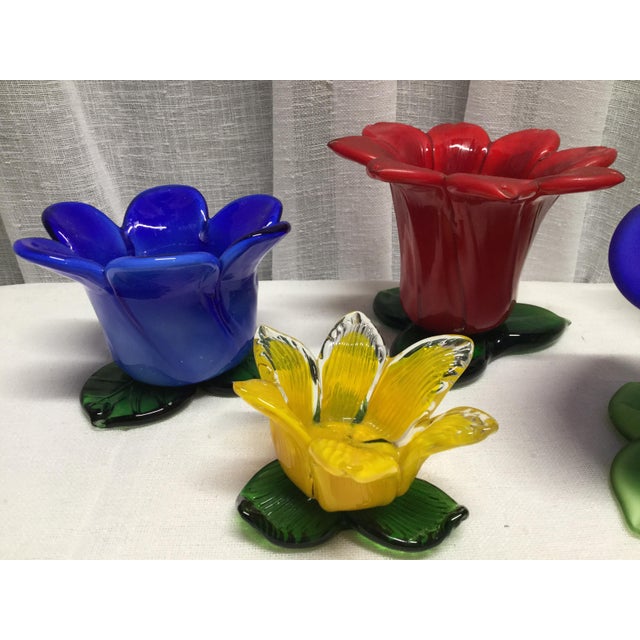 Vintage Italian Glass Flower Candle Holders Set of 6 Chairish