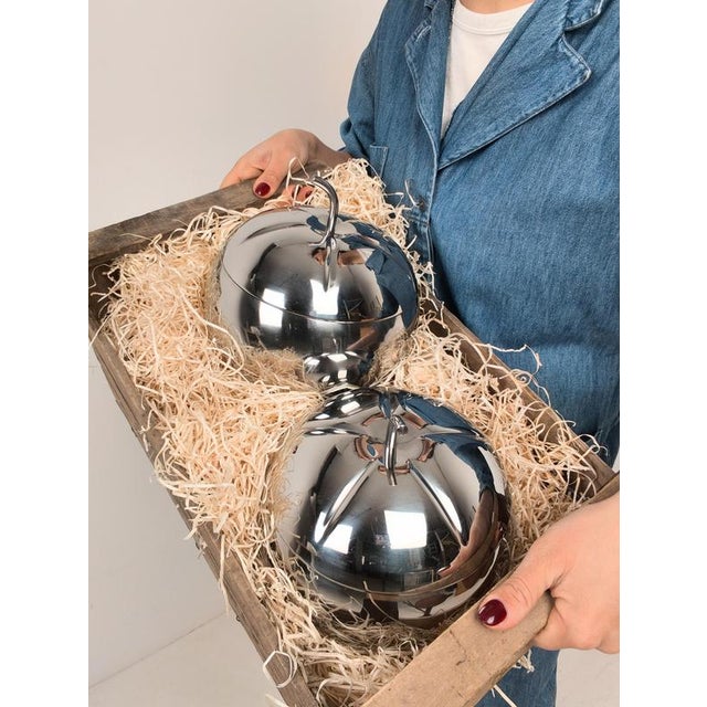 Pop Stainless Steel Apple Box Ice Bucket in the style of Sottsass, Italy, 1970s For Sale - Image 3 of 18