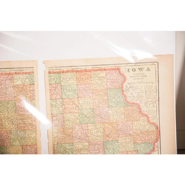 American Cram's 1907 Map of Iowa For Sale - Image 3 of 4
