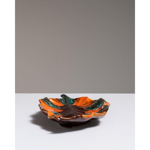 1960s France Burnt Orange Ceramic Platter For Sale - Image 4 of 15
