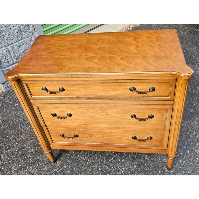 Huntley Furniture Co. Huntley Furniture Mid Century Italian Provincial Walnut Chest of Drawers For Sale - Image 4 of 10