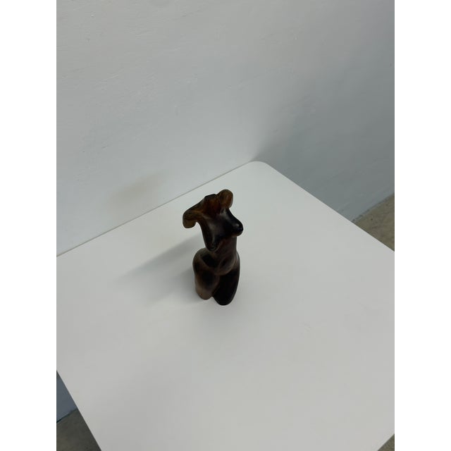 Wood Hand Carved Female Torso Sculpture, 1960s For Sale - Image 7 of 14